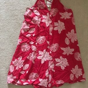 ROXY red halter cover up Size M